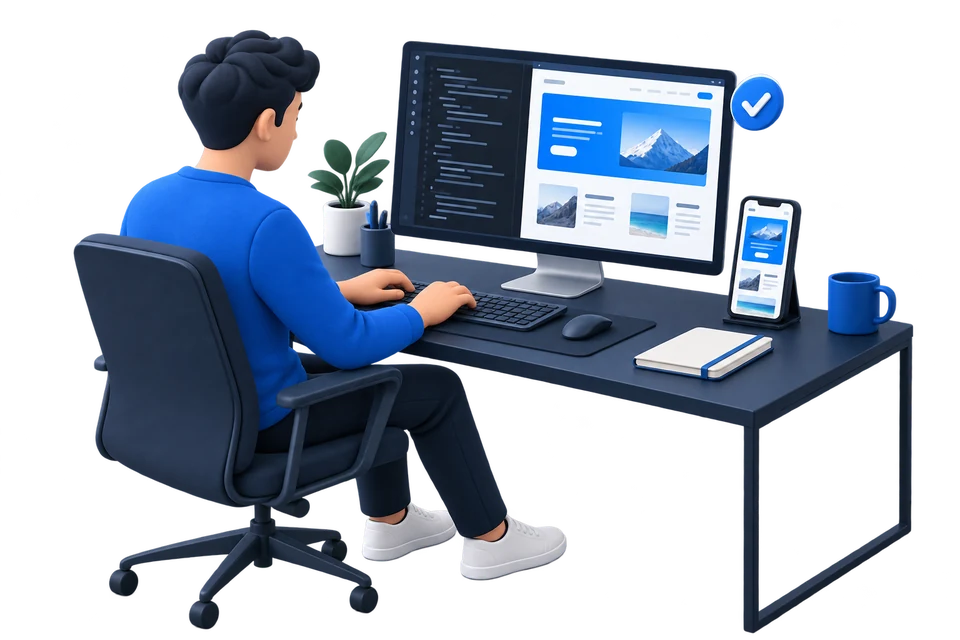 Разработка и проверка сайта на компьютере и телефоне